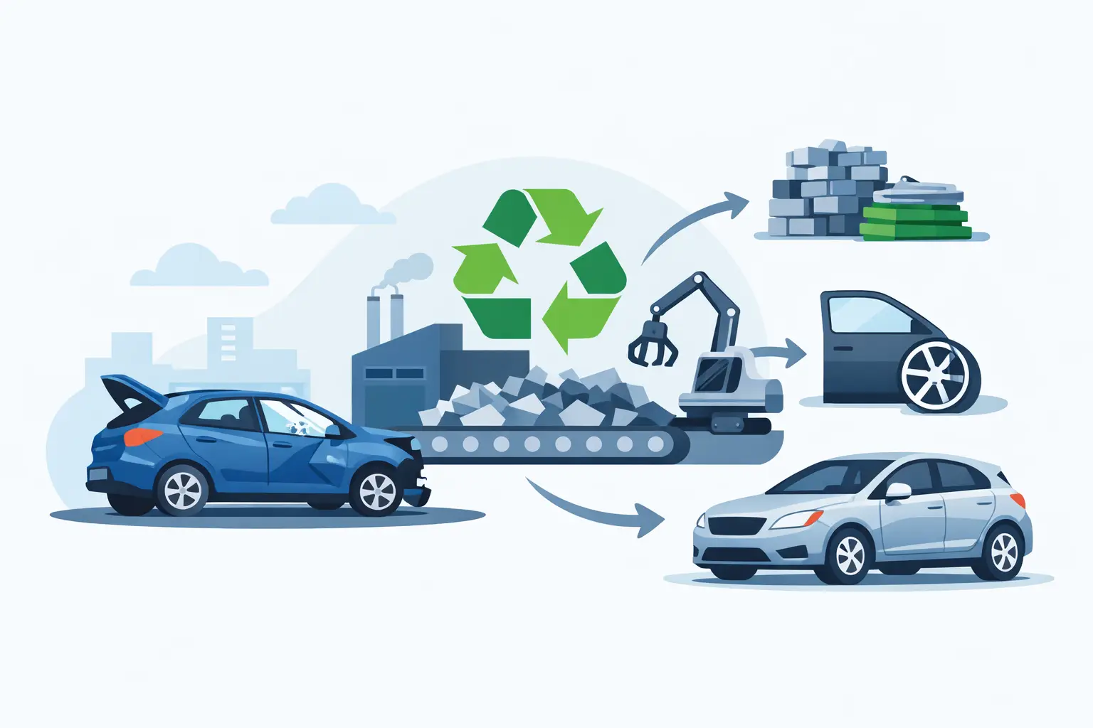Damaged Hatchback Recycling Example Explained